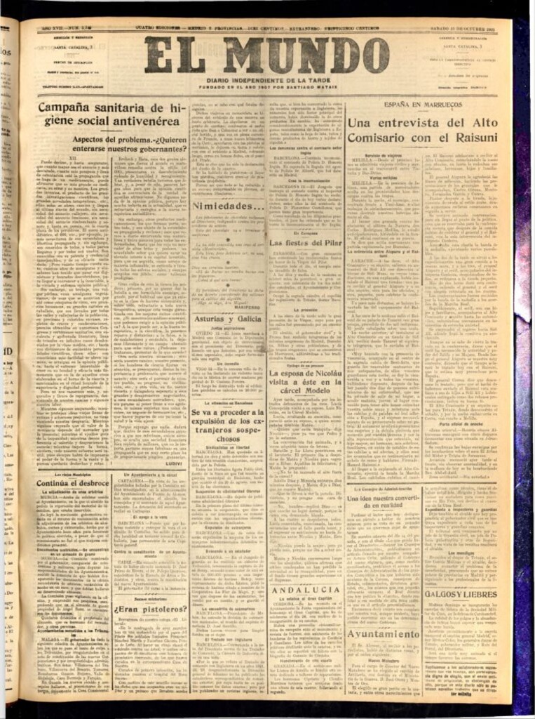 Miniatura de El Mundo del 13 de octubre de 1923