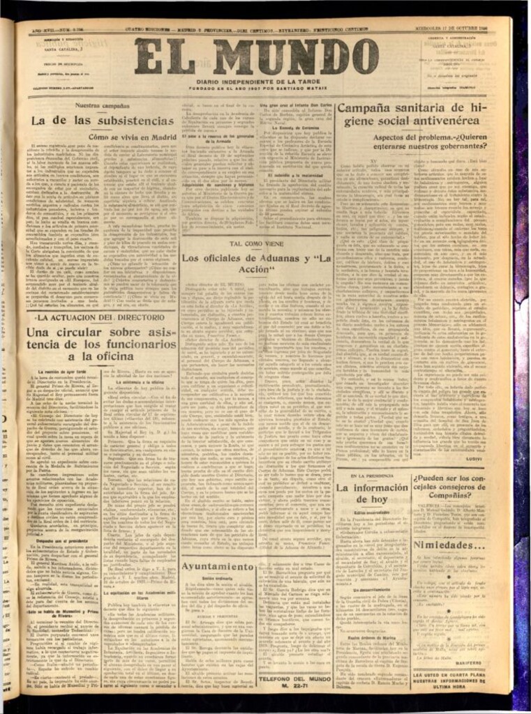 Miniatura de El Mundo del 17 de octubre de 1923