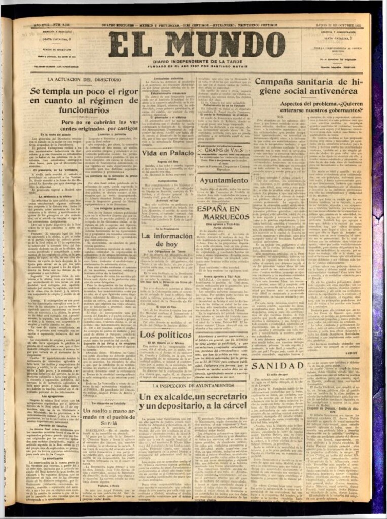 Miniatura de El Mundo del 22 de octubre de 1923