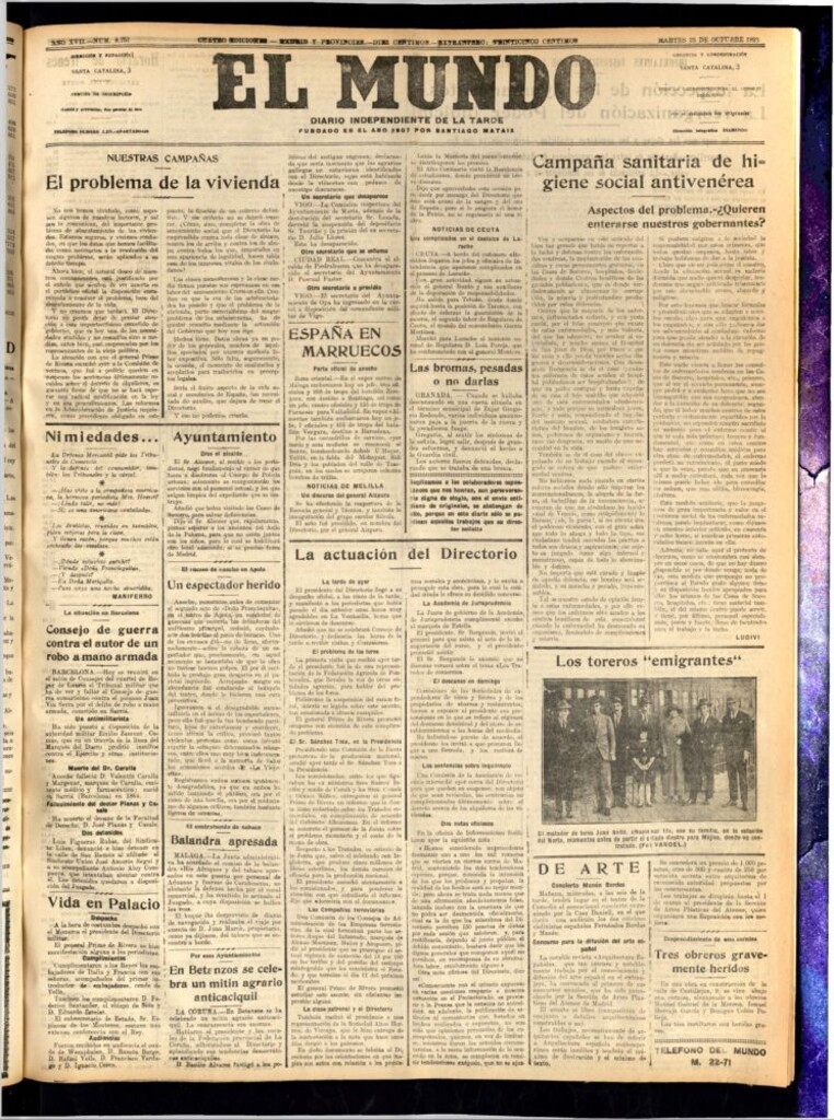 Miniatura de El Mundo del 23 de octubre de 1923