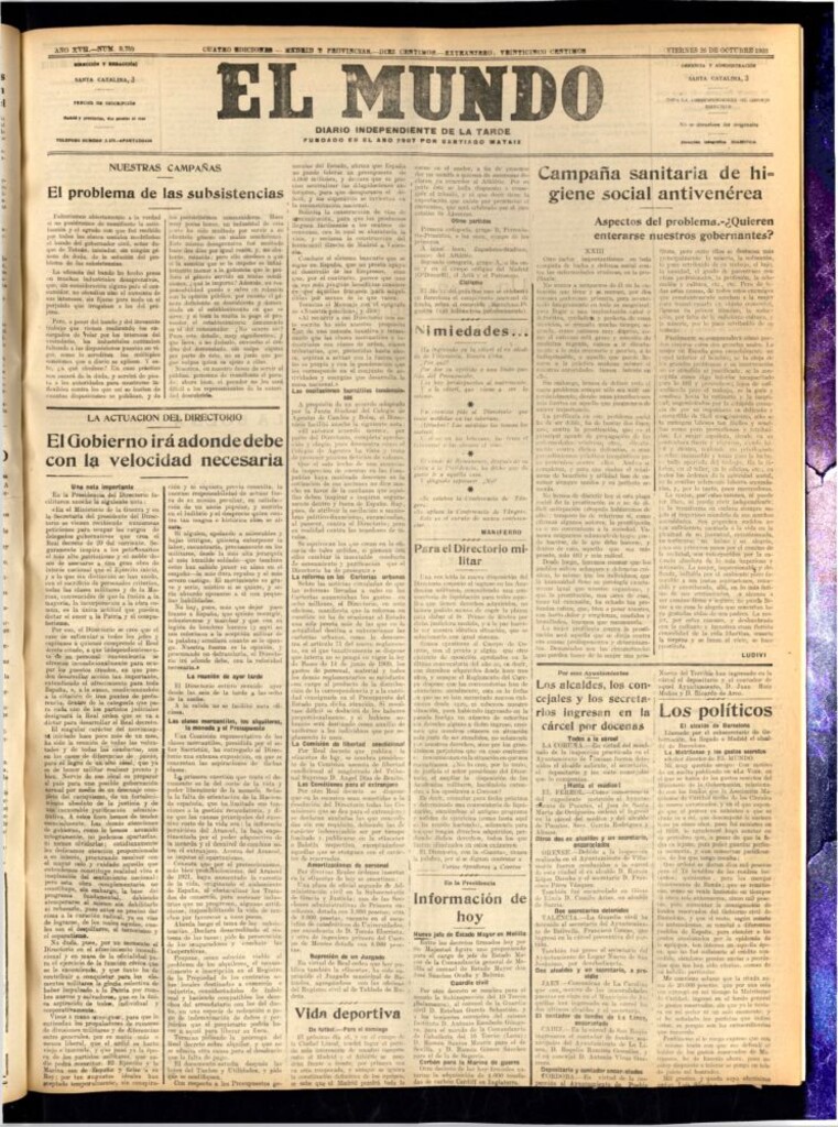 Miniatura de El Mundo del 26 de octubre de 1923