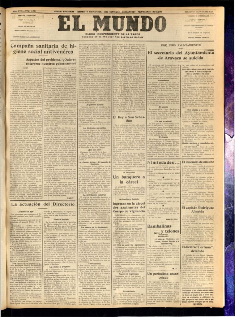 Miniatura de El Mundo del 27 de octubre de 1923