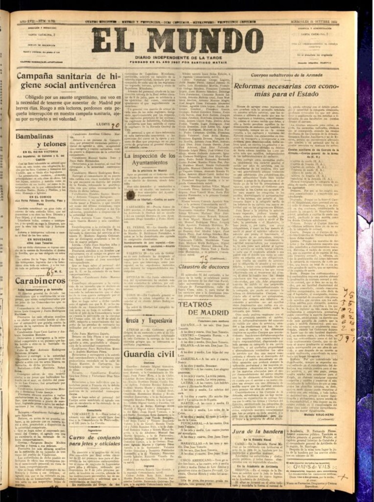 Miniatura de El Mundo del 31 de octubre de 1923