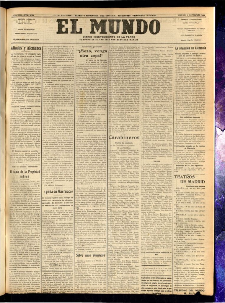 Miniatura de El Mundo del 2 de noviembre de 1923