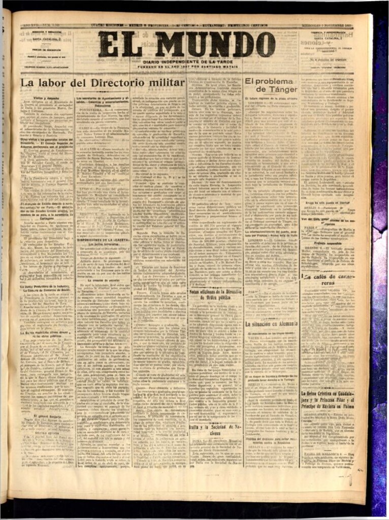 Miniatura de El Mundo del 7 de noviembre de 1923