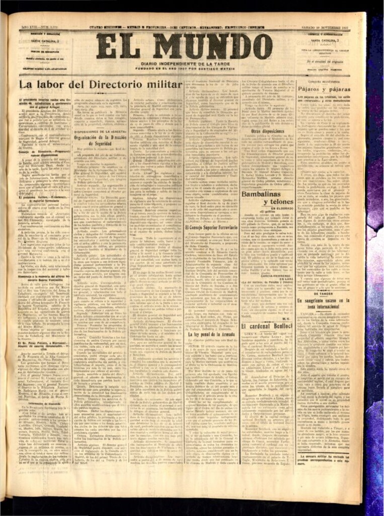Miniatura de El Mundo del 10 de noviembre de 1923