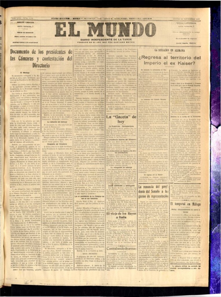 Miniatura de El Mundo del 15 de noviembre de 1923