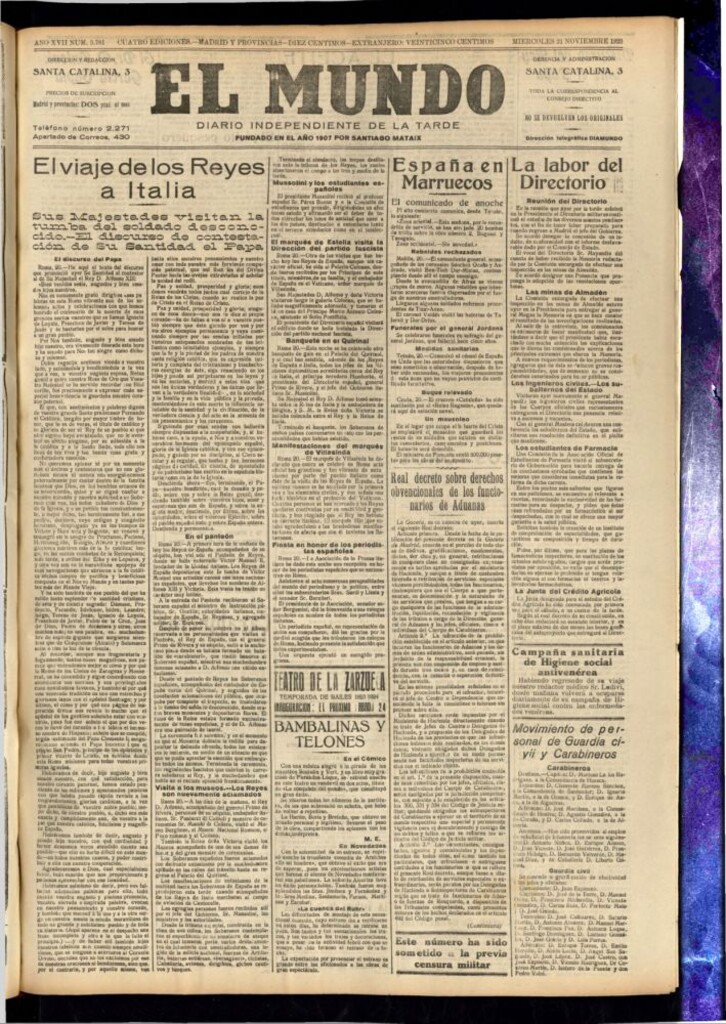 Miniatura de El Mundo del 21 de noviembre de 1923