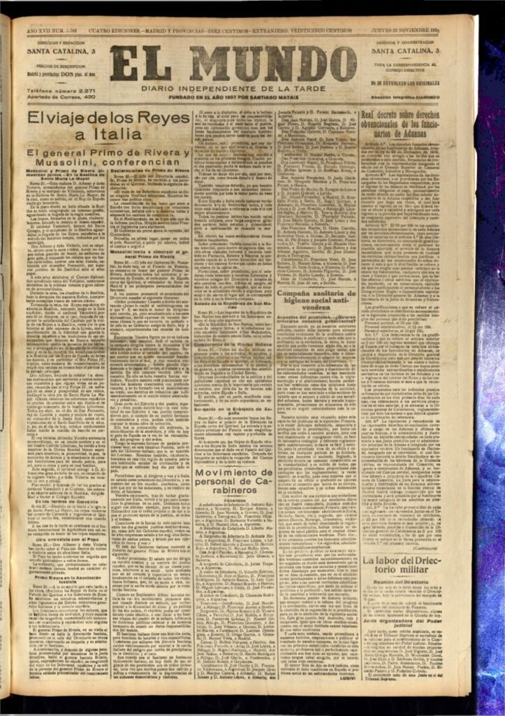 Miniatura de El Mundo del 22 de noviembre de 1923
