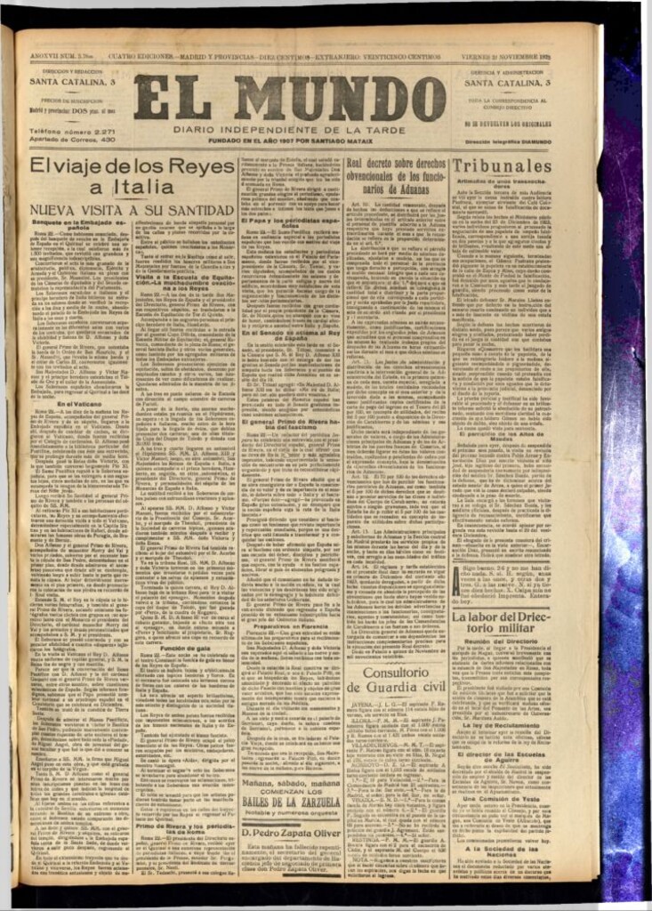 Miniatura de El Mundo del 23 de noviembre de 1923