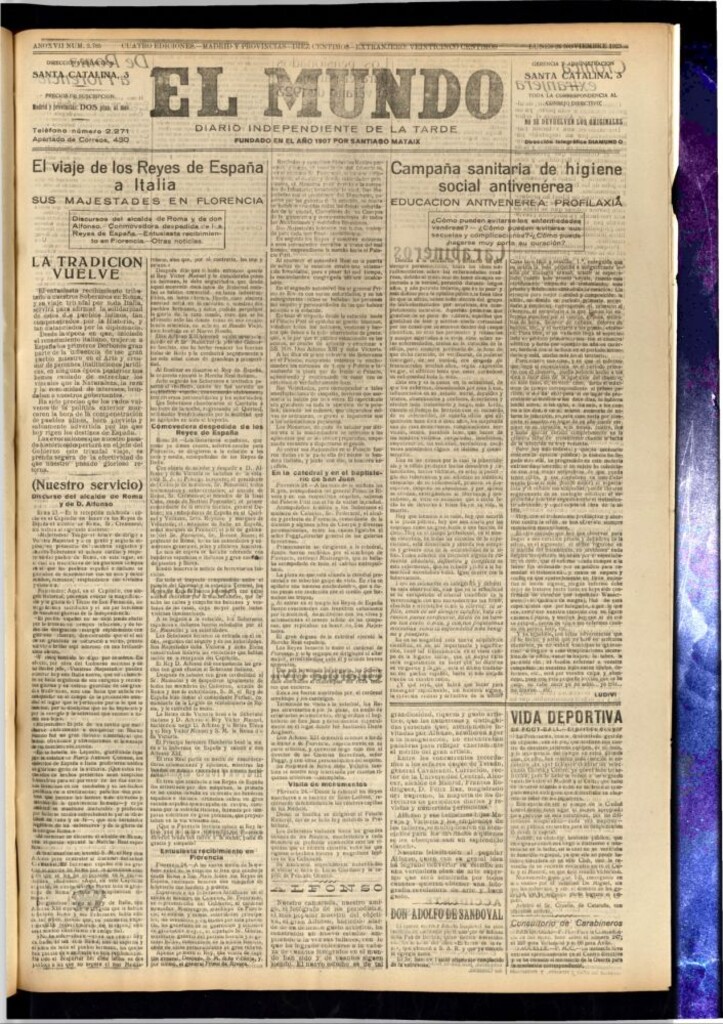 Miniatura de El Mundo del 26 de noviembre de 1923