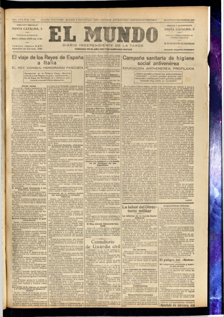 Miniatura de El Mundo del 27 de noviembre de 1923