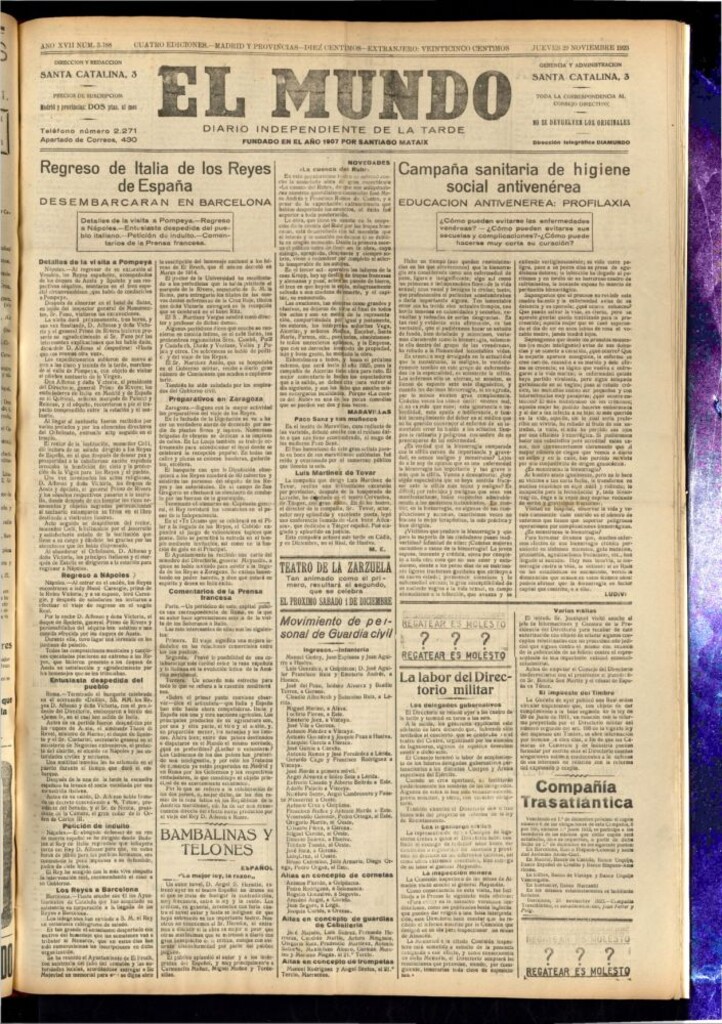 Miniatura de El Mundo del 29 de noviembre de 1923