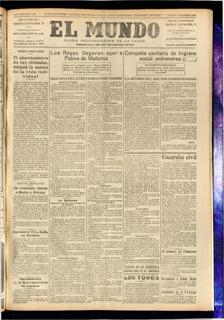 Miniatura de El Mundo del 1 de diciembre de 1923