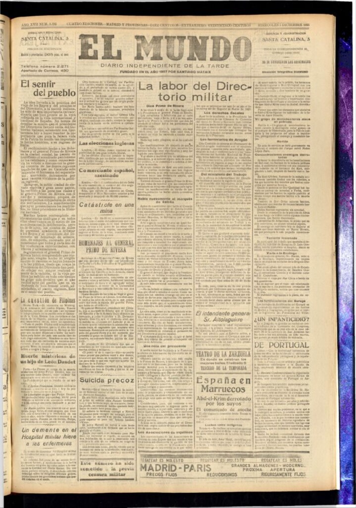 Miniatura de El Mundo del 5 de diciembre de 1923