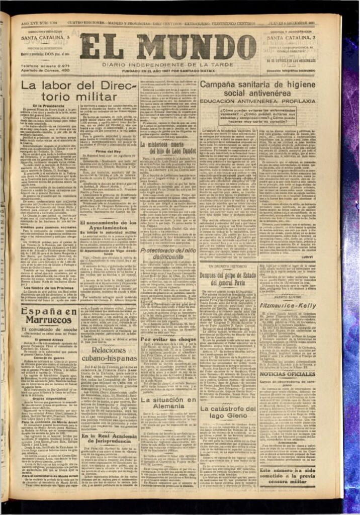 Miniatura de El Mundo del 6 de diciembre de 1923