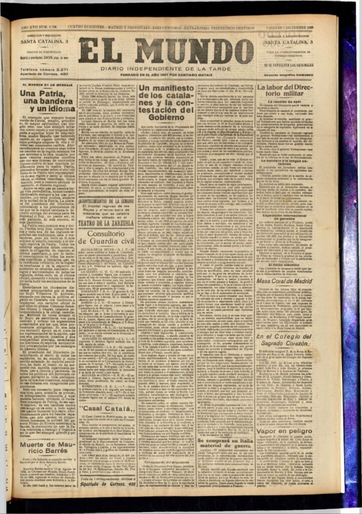 Miniatura de El Mundo del 7 de diciembre de 1923