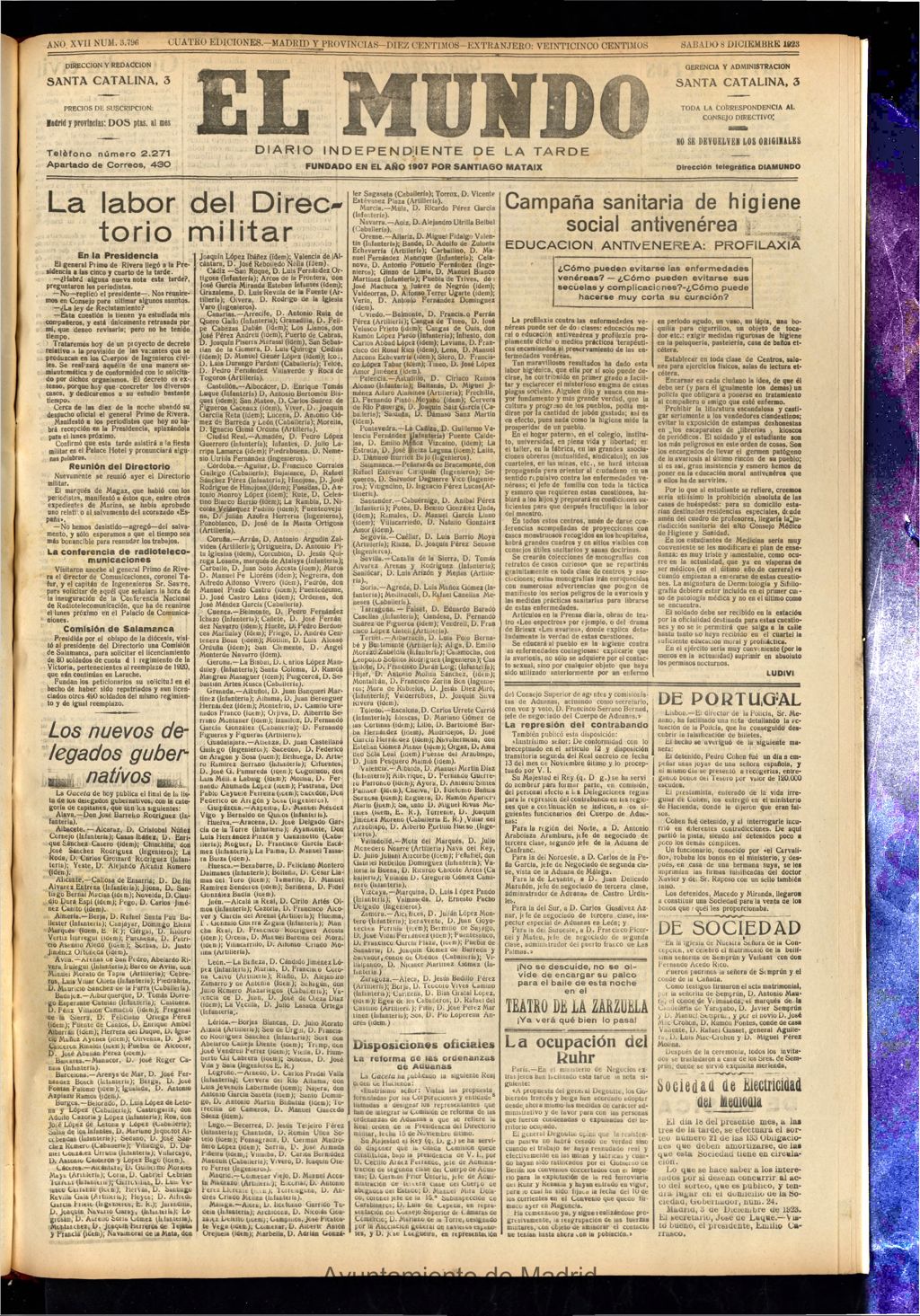 Miniatura de El Mundo del 8 de diciembre de 1923