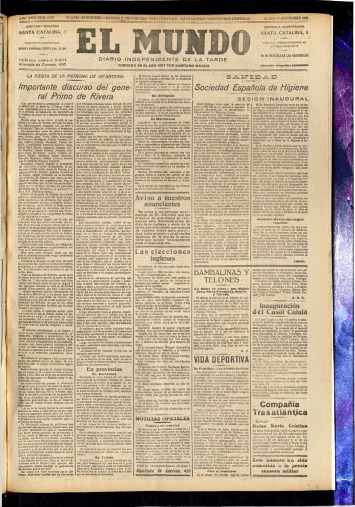 Miniatura de El Mundo del 10 de diciembre de 1923