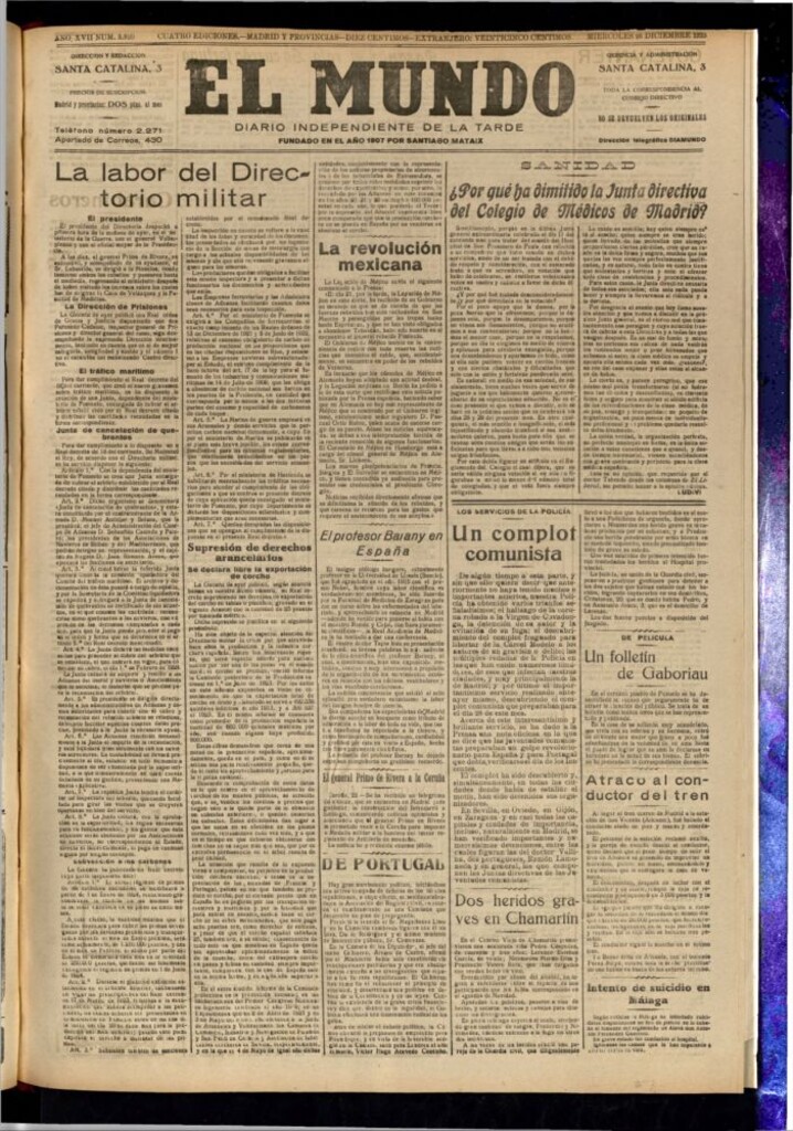 Miniatura de El Mundo del 26 de diciembre de 1923