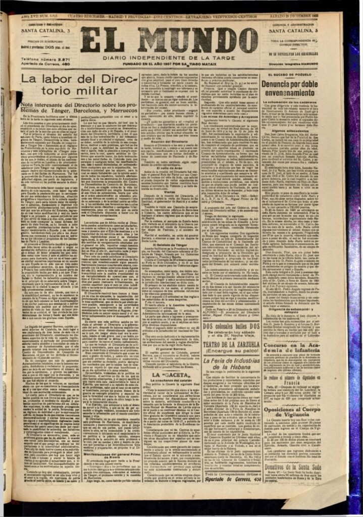 Miniatura de El Mundo del 29 de diciembre de 1923
