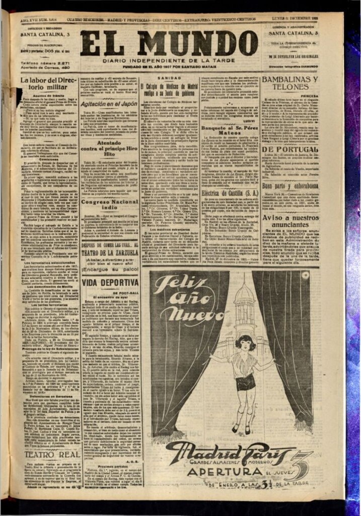 Miniatura de El Mundo del 31 de diciembre de 1923