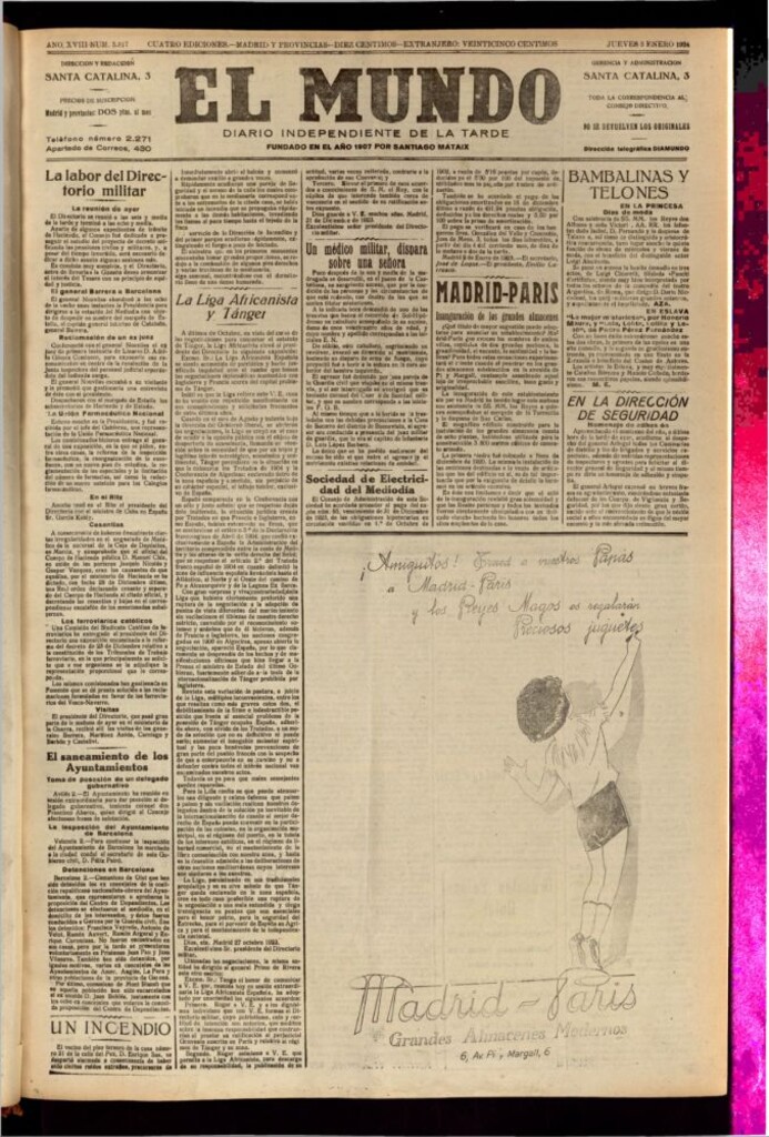 Miniatura de El Mundo del 3 de enero de 1924