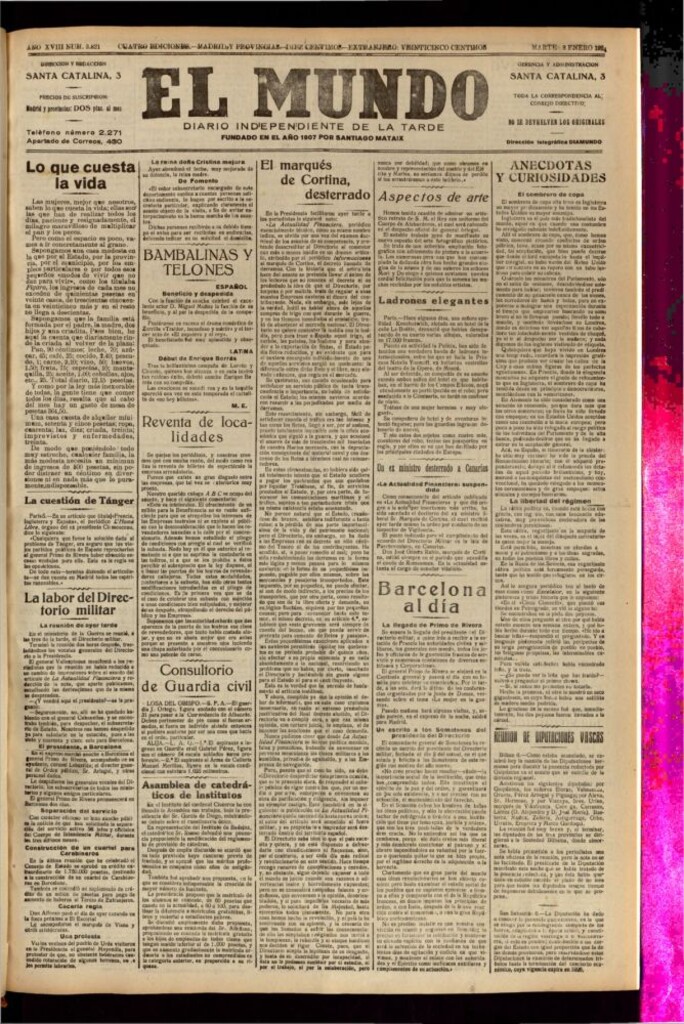 Miniatura de El Mundo del 8 de enero de 1924