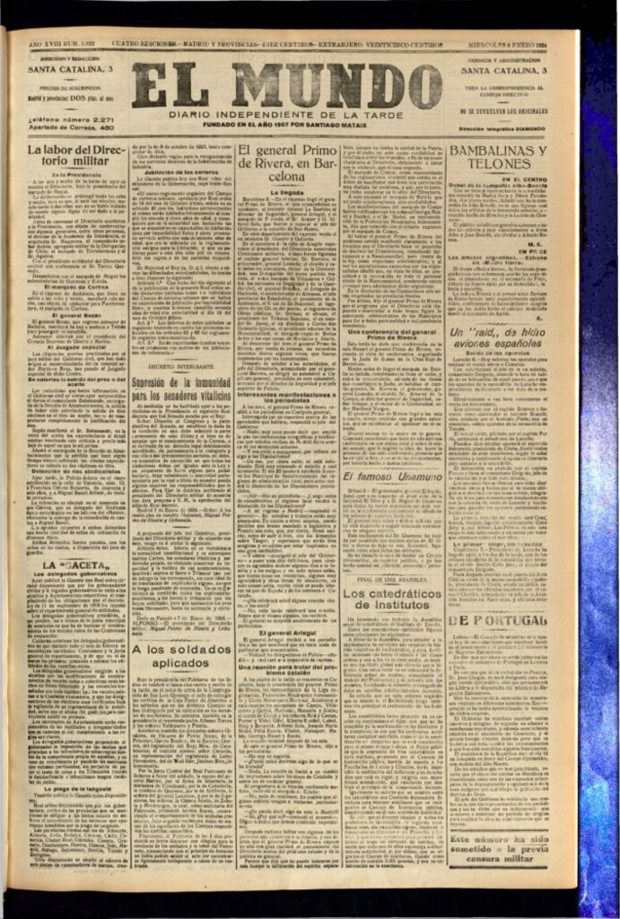 Miniatura de El Mundo del 9 de enero de 1924