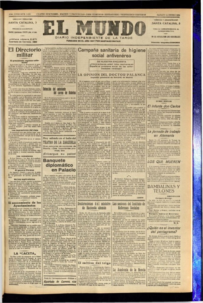 Miniatura de El Mundo del 12 de enero de 1924