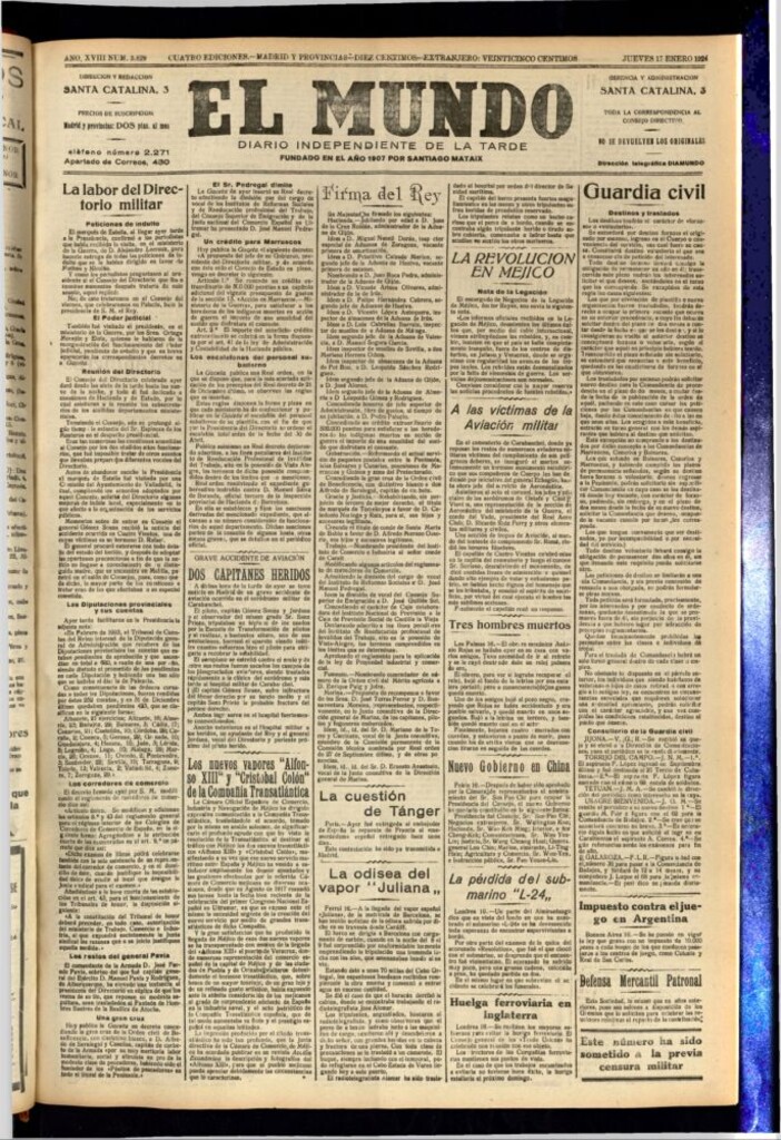Miniatura de El Mundo del 17 de enero de 1924