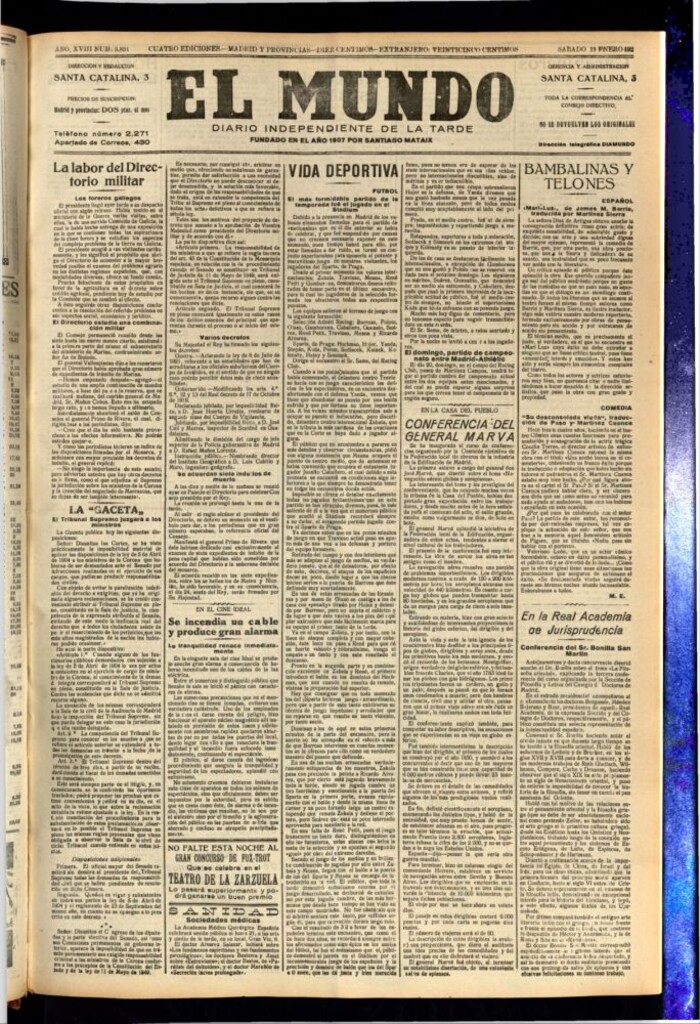 Miniatura de El Mundo del 19 de enero de 1924