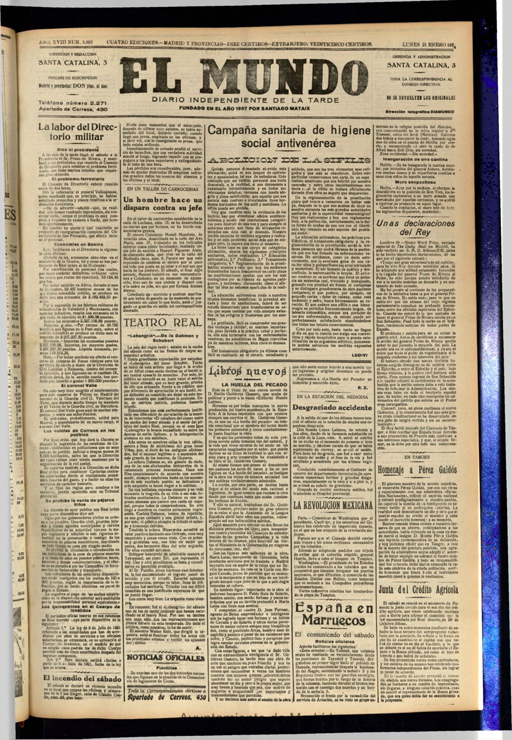 Miniatura de El Mundo del 21 de enero de 1924
