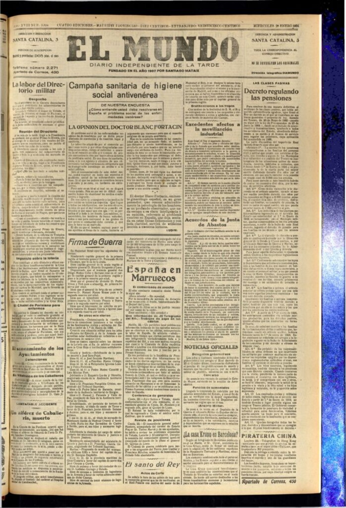Miniatura de El Mundo del 23 de enero de 1924