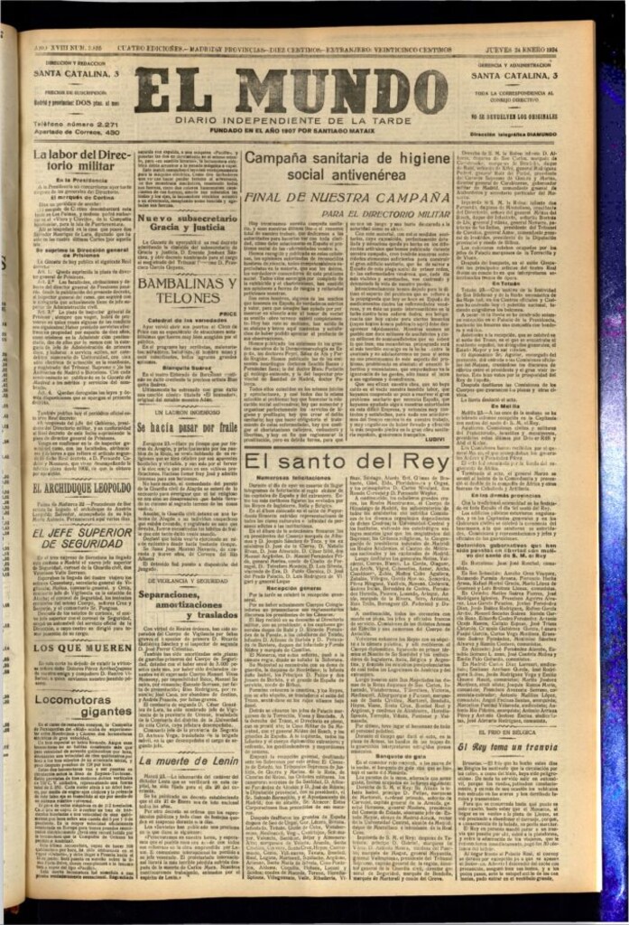 Miniatura de El Mundo del 24 de enero de 1924
