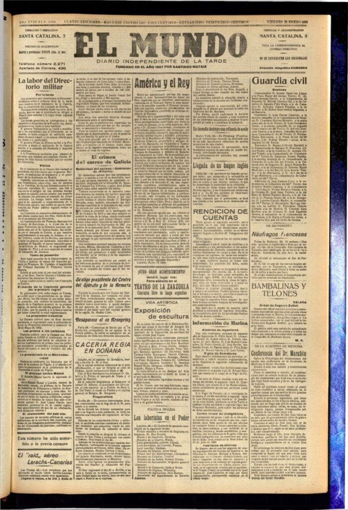 Miniatura de El Mundo del 25 de enero de 1924