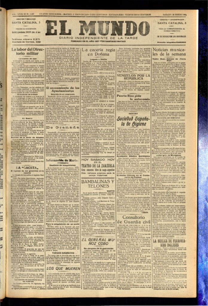 Miniatura de El Mundo del 26 de enero de 1924