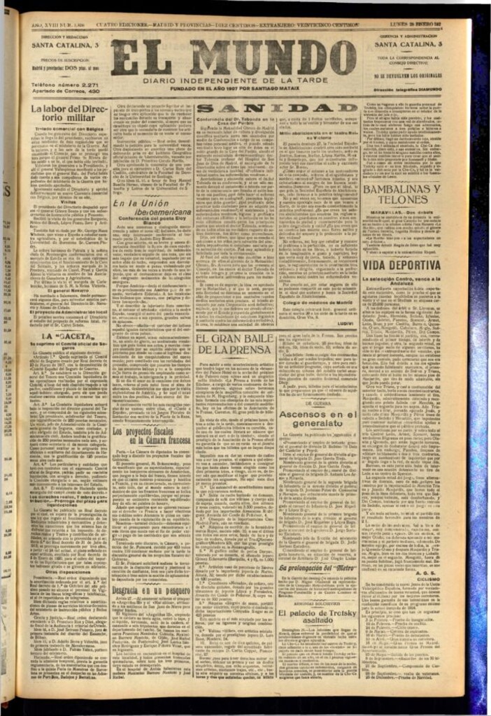 Miniatura de El Mundo del 28 de enero de 1924