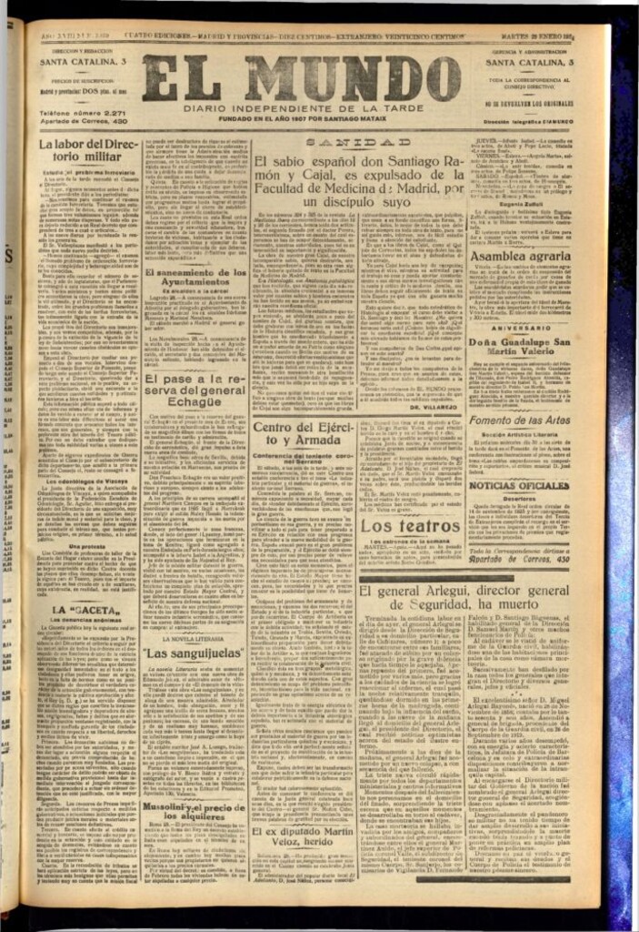 Miniatura de El Mundo del 29 de enero de 1924
