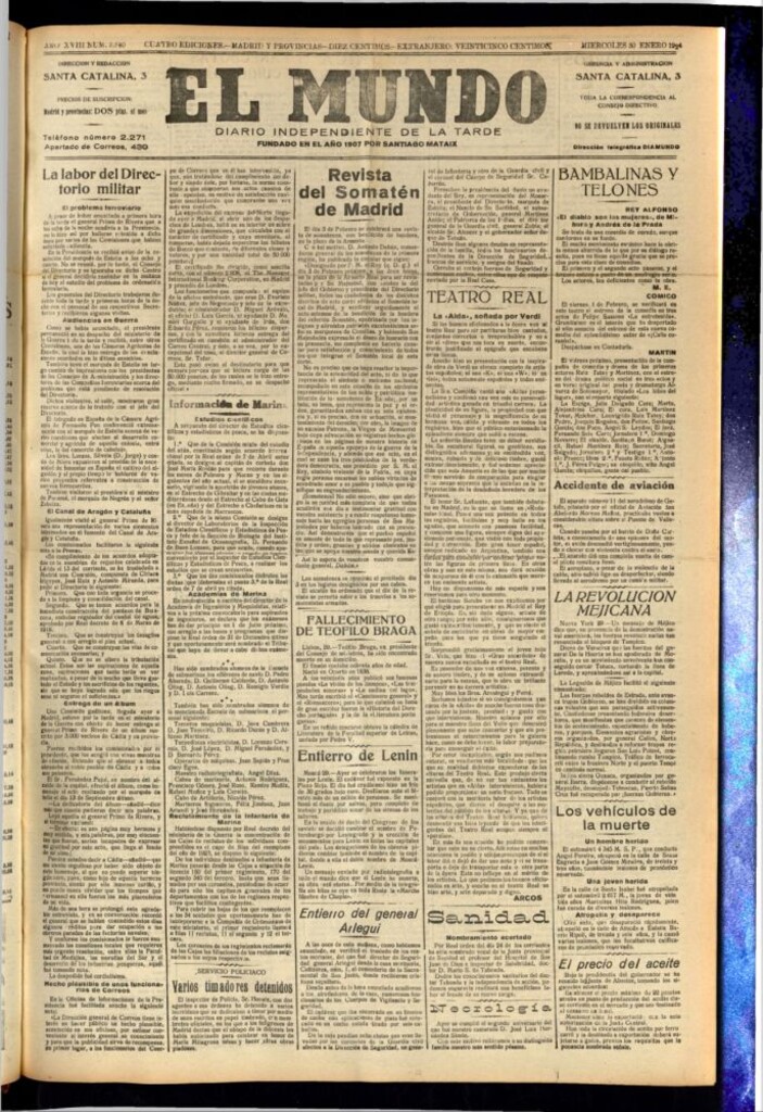 Miniatura de El Mundo del 30 de enero de 1924