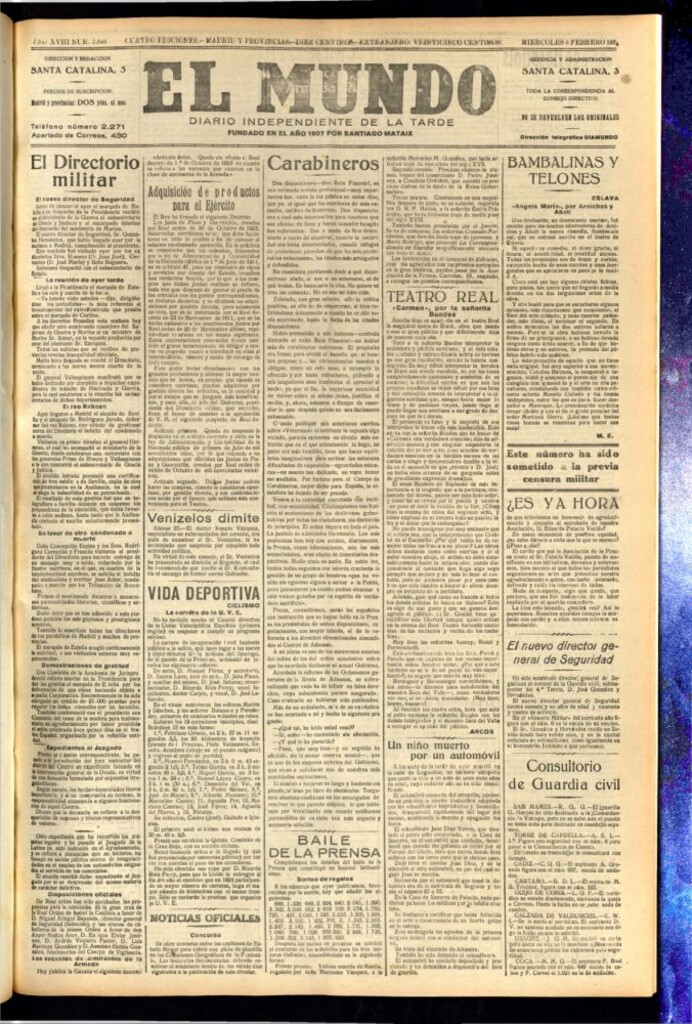 Miniatura de El Mundo del 6 de febrero de 1924