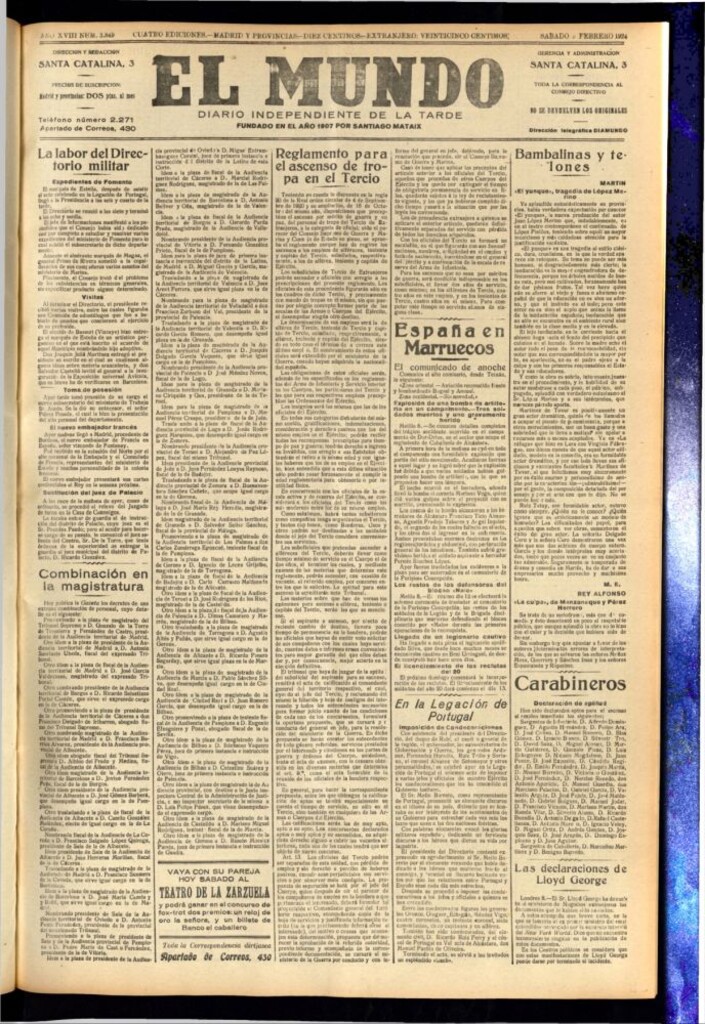 Miniatura de El Mundo del 9 de febrero de 1924