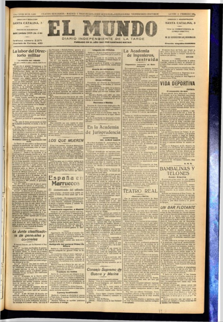 Miniatura de El Mundo del 11 de febrero de 1924