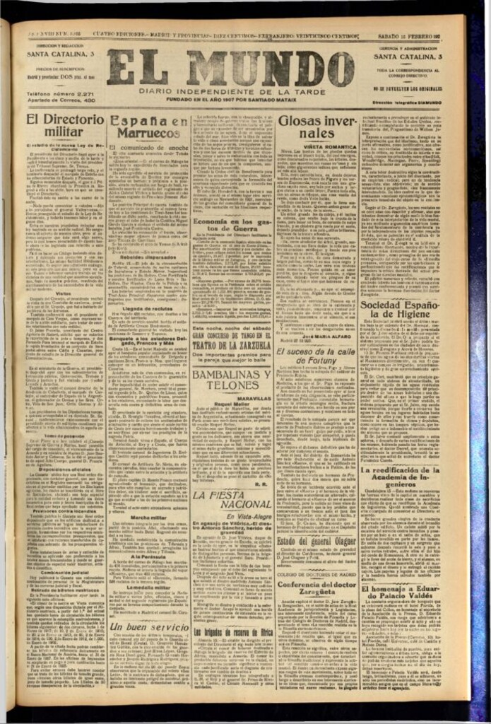 Miniatura de El Mundo del 16 de febrero de 1924