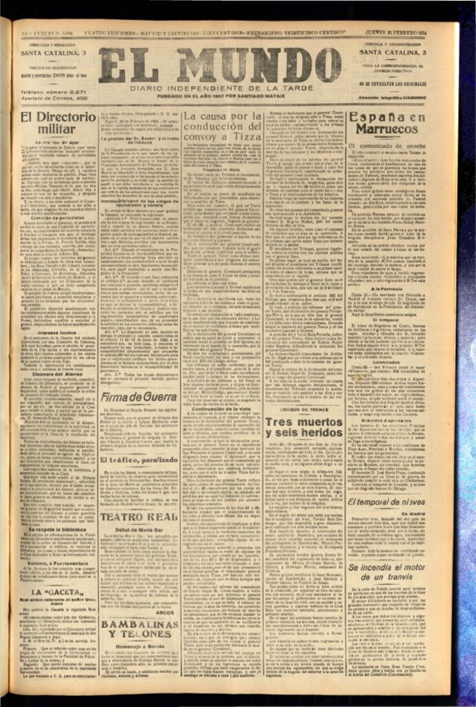 Miniatura de El Mundo del 21 de febrero de 1924