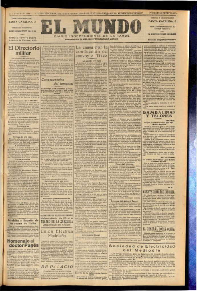 Miniatura de El Mundo del 22 de febrero de 1924