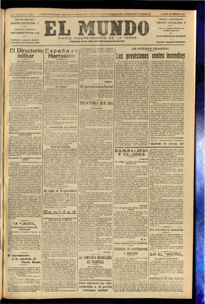 Miniatura de El Mundo del 25 de febrero de 1924