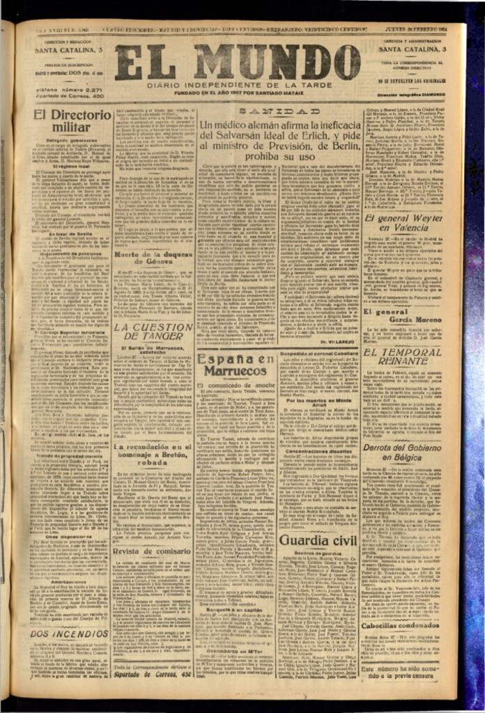 Miniatura de El Mundo del 28 de febrero de 1924