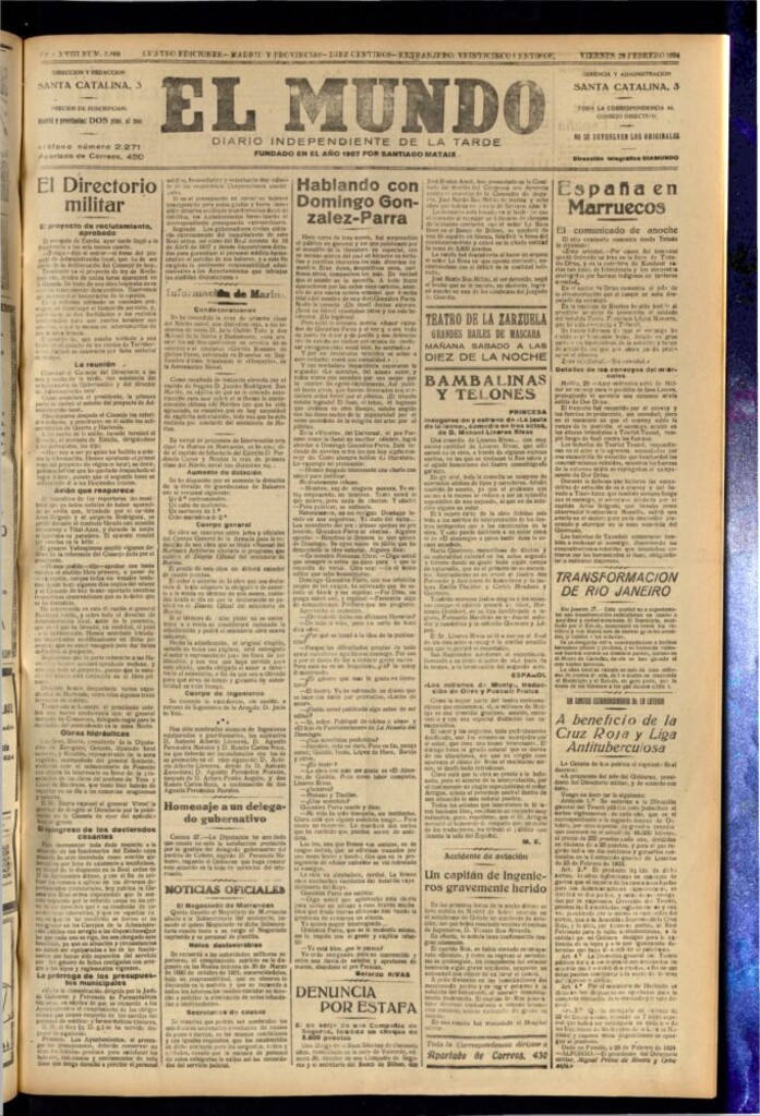 Miniatura de El Mundo del 29 de febrero de 1924