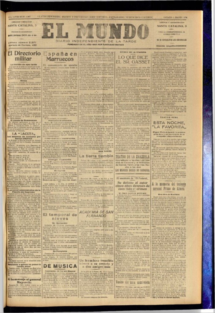 Miniatura de El Mundo del 1 de marzo de 1924